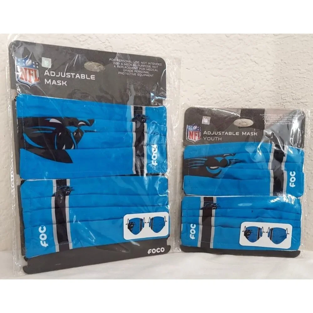 NFL Game Day Jacksonville Jaguars Adult And Youth Set of Adjustable Face Masks